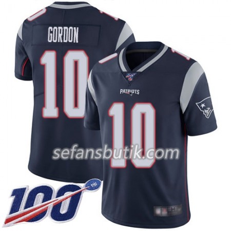 New England Patriots Tröjor Josh Gordon 10 Nike Navy Blå 100th - Herr New England Patriots Tröjor Josh Gordon 10 Nike Navy Blå 100th - Herr